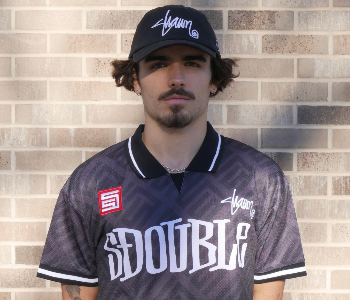 S Double Shawn Script Hat Black