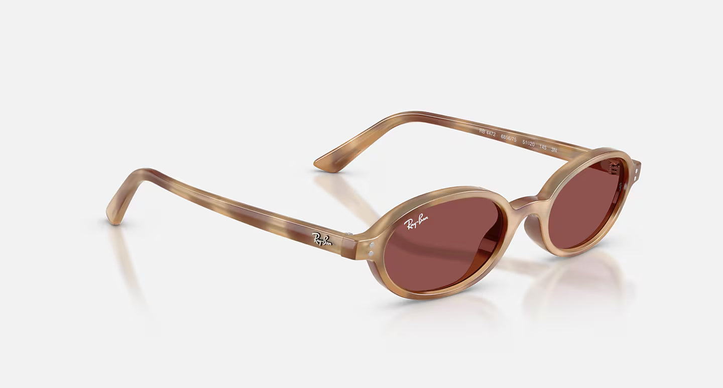 Ray-Ban Khal Bio-Based Sunglasses - Polished Cream Havana/Dark Violet