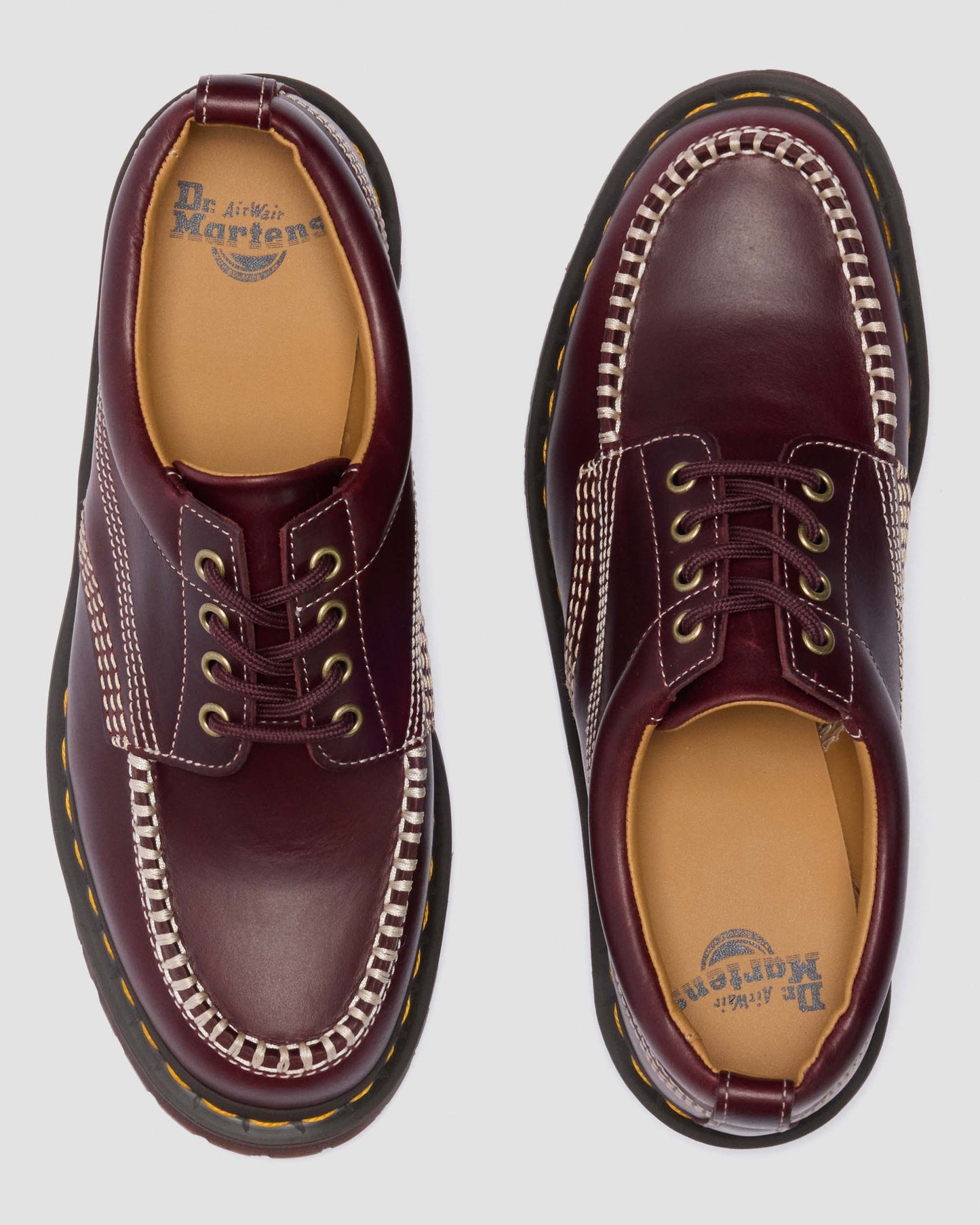 Dr Martens Cherry Red Orleans Lowell Moc Toe Shoes