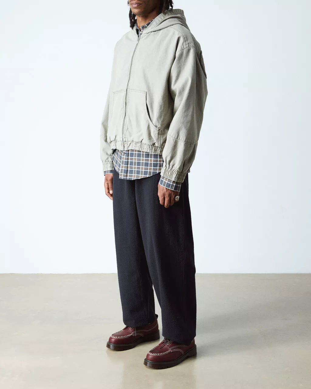 Dr. Martens Lowell Red Wild Grain Leather Moc Toe Shoes