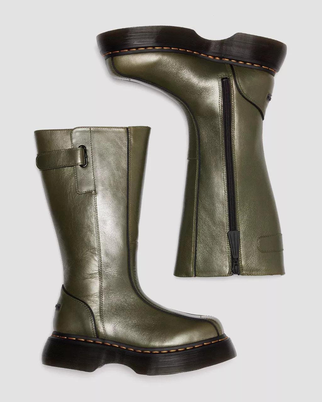 Dr. Martens Buzz Hi Eclipse Leather Boots - Olive Green