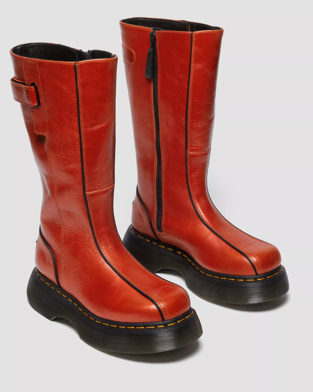 Dr. Martens Buzz Hi Eclipse Leather Boots - Flame Orange