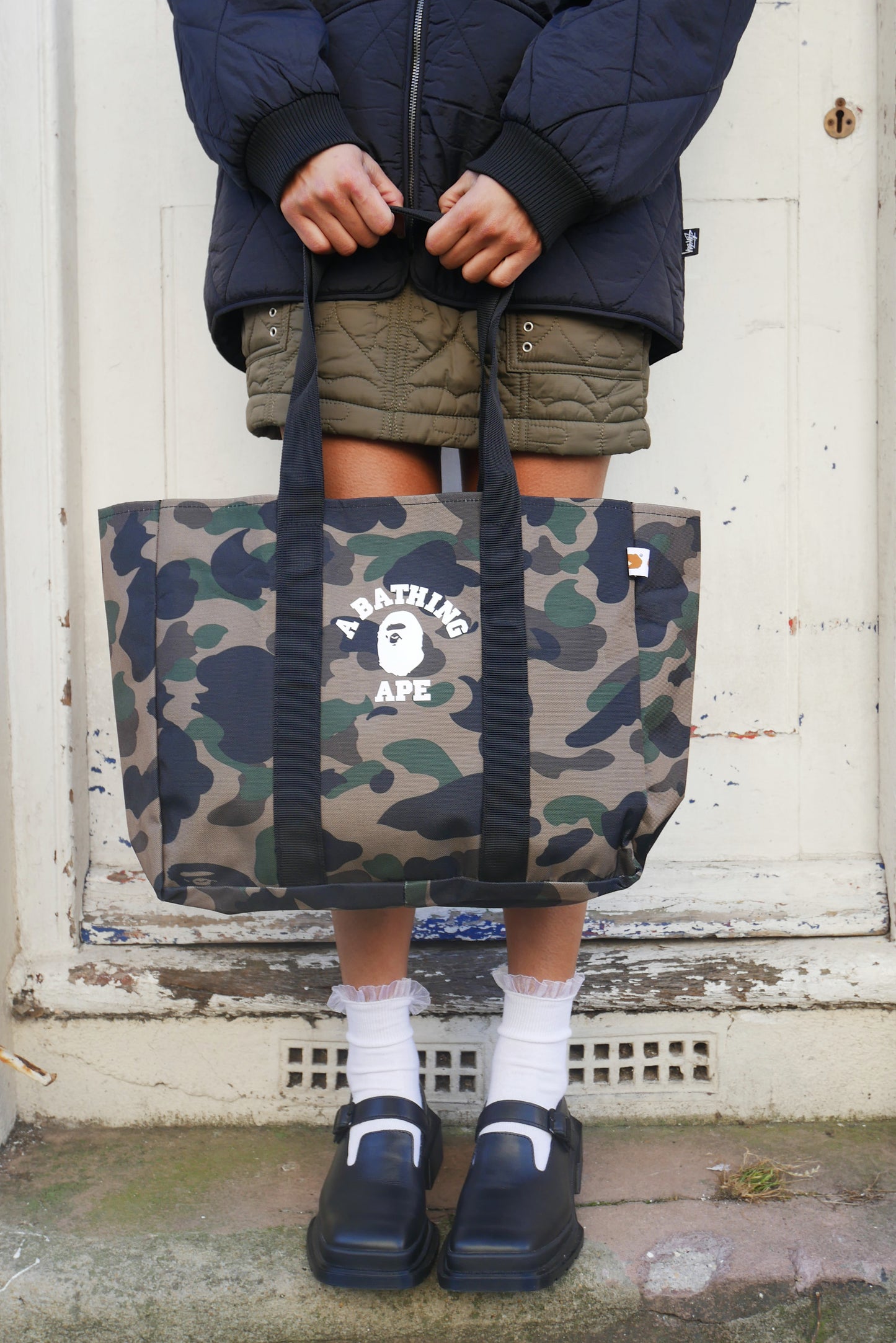 A Bathing Ape Camo Tote Bag
