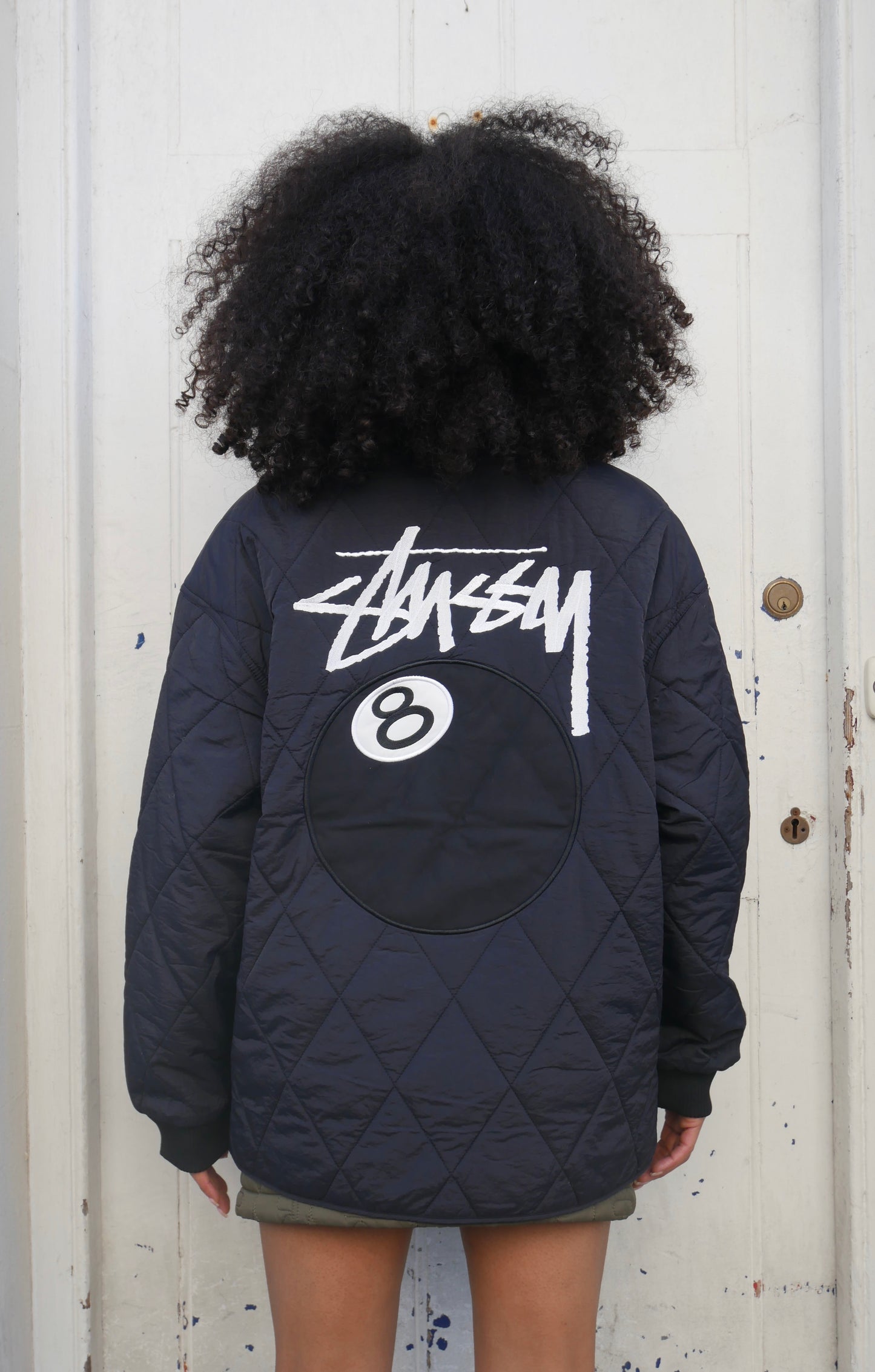 Stüssy Quilted Jacket 8 Ball Black