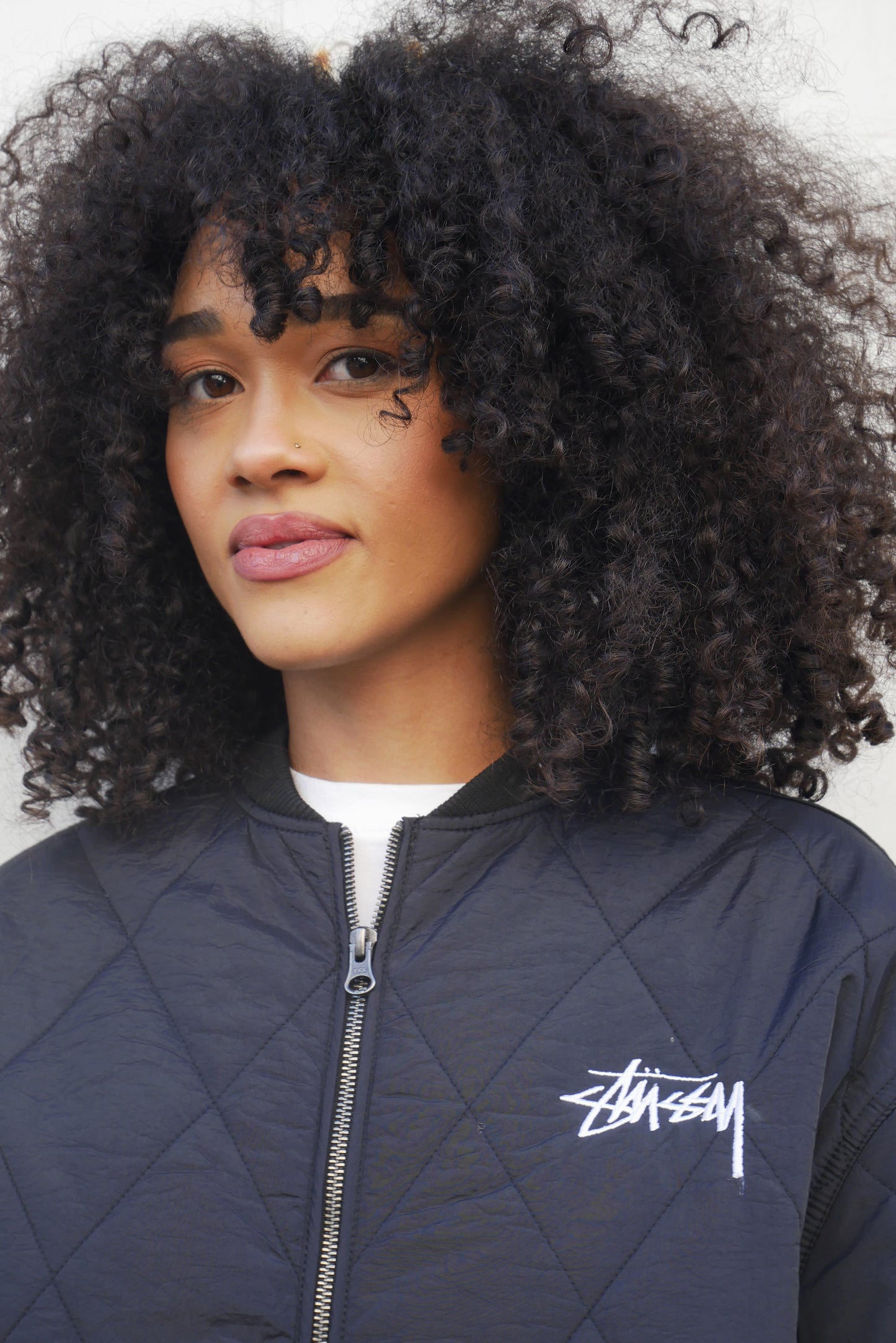 Stüssy Quilted Jacket 8 Ball Black