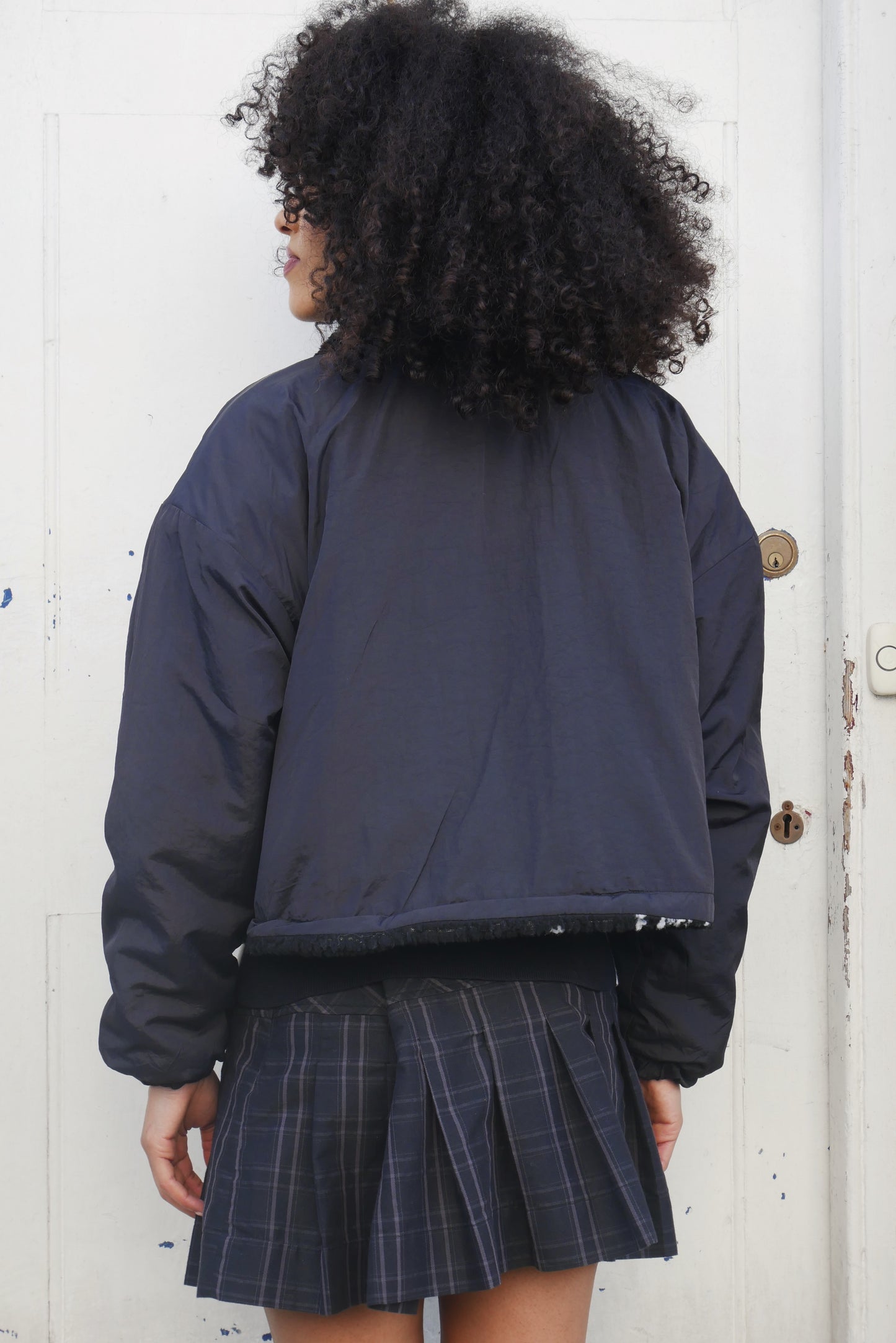 Stüssy Cropped Dragon Fleece Reversible Black