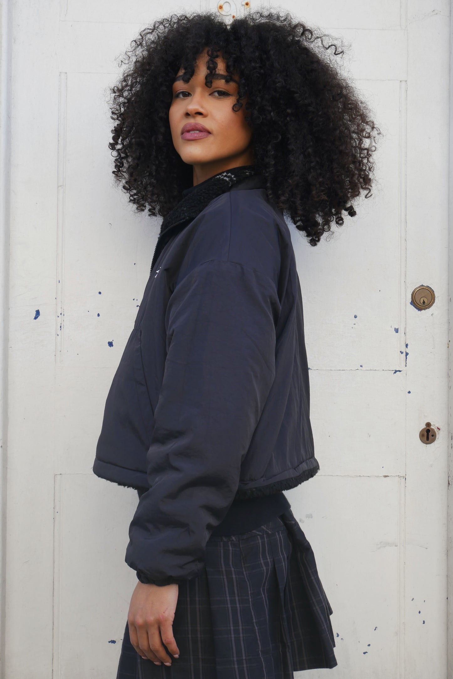 Stüssy Cropped Dragon Fleece Reversible Black