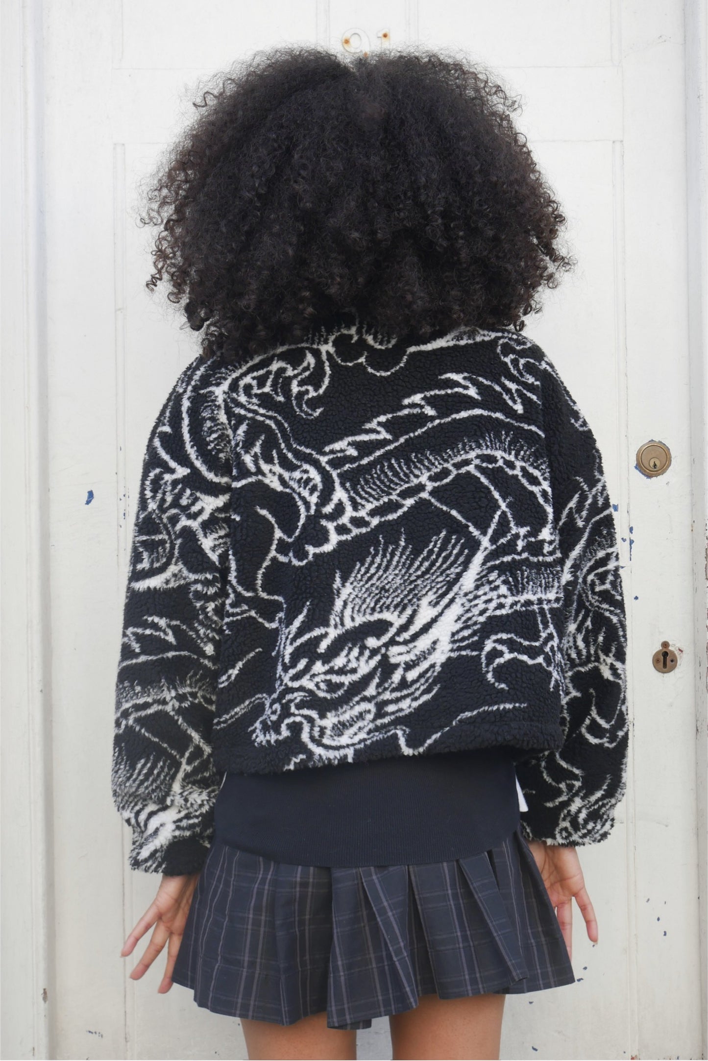 Stüssy Cropped Dragon Fleece Reversible Black