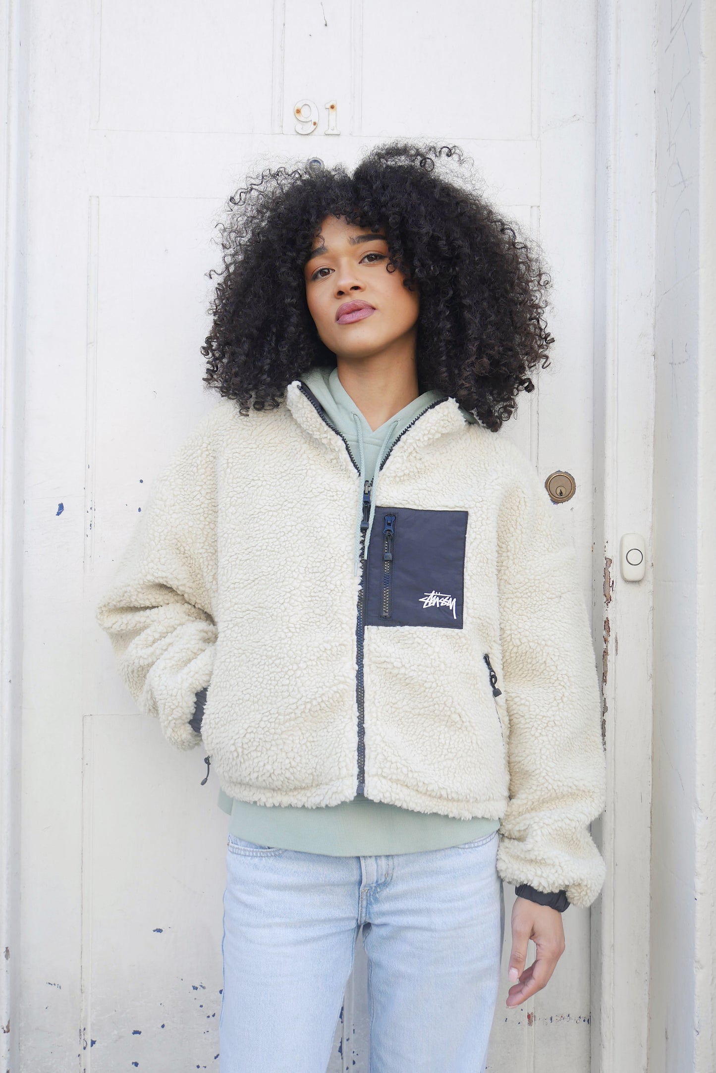Stüssy Cropped 8 Ball Fleece Reversible