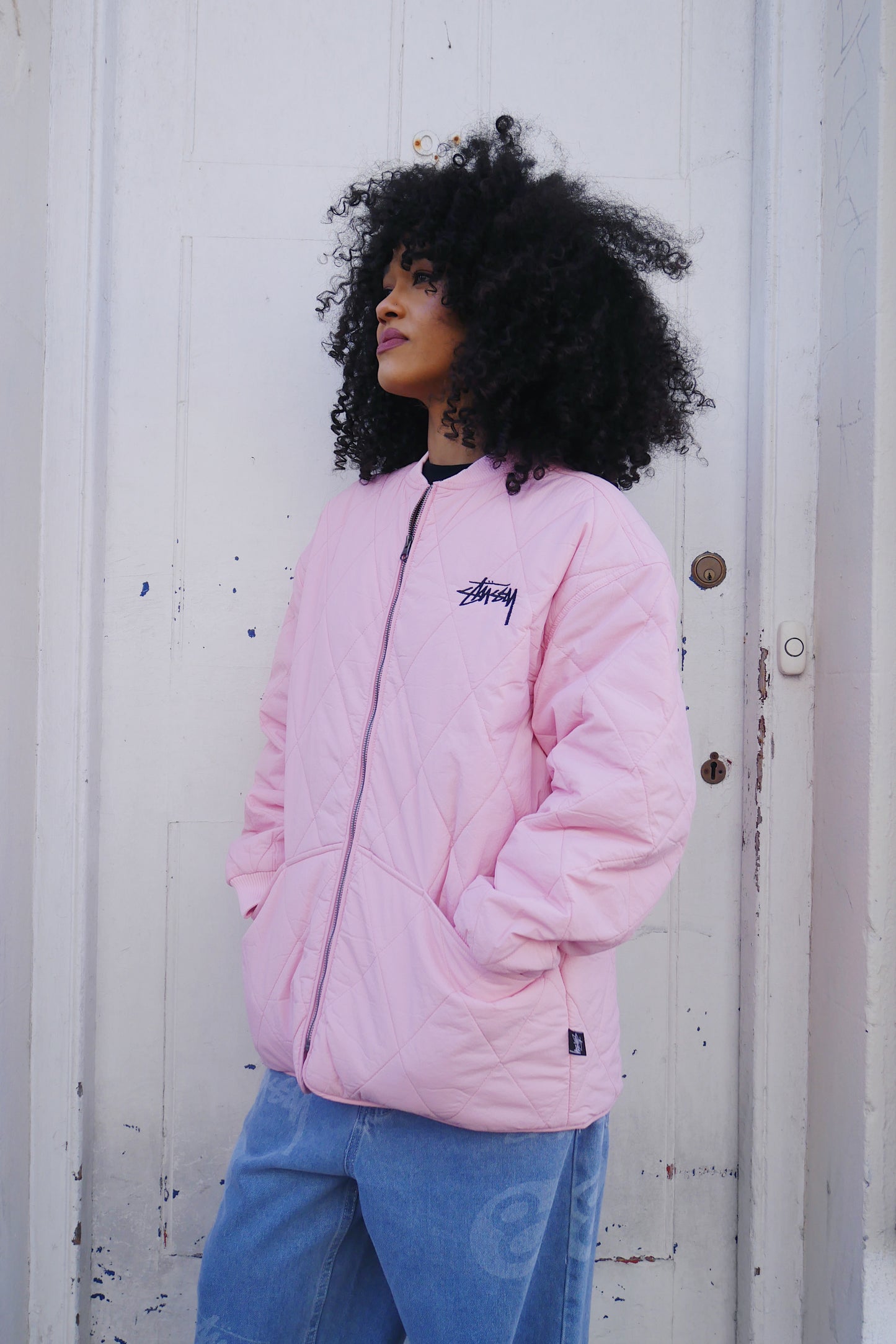 Stüssy Quilted Jacket Crown Pink