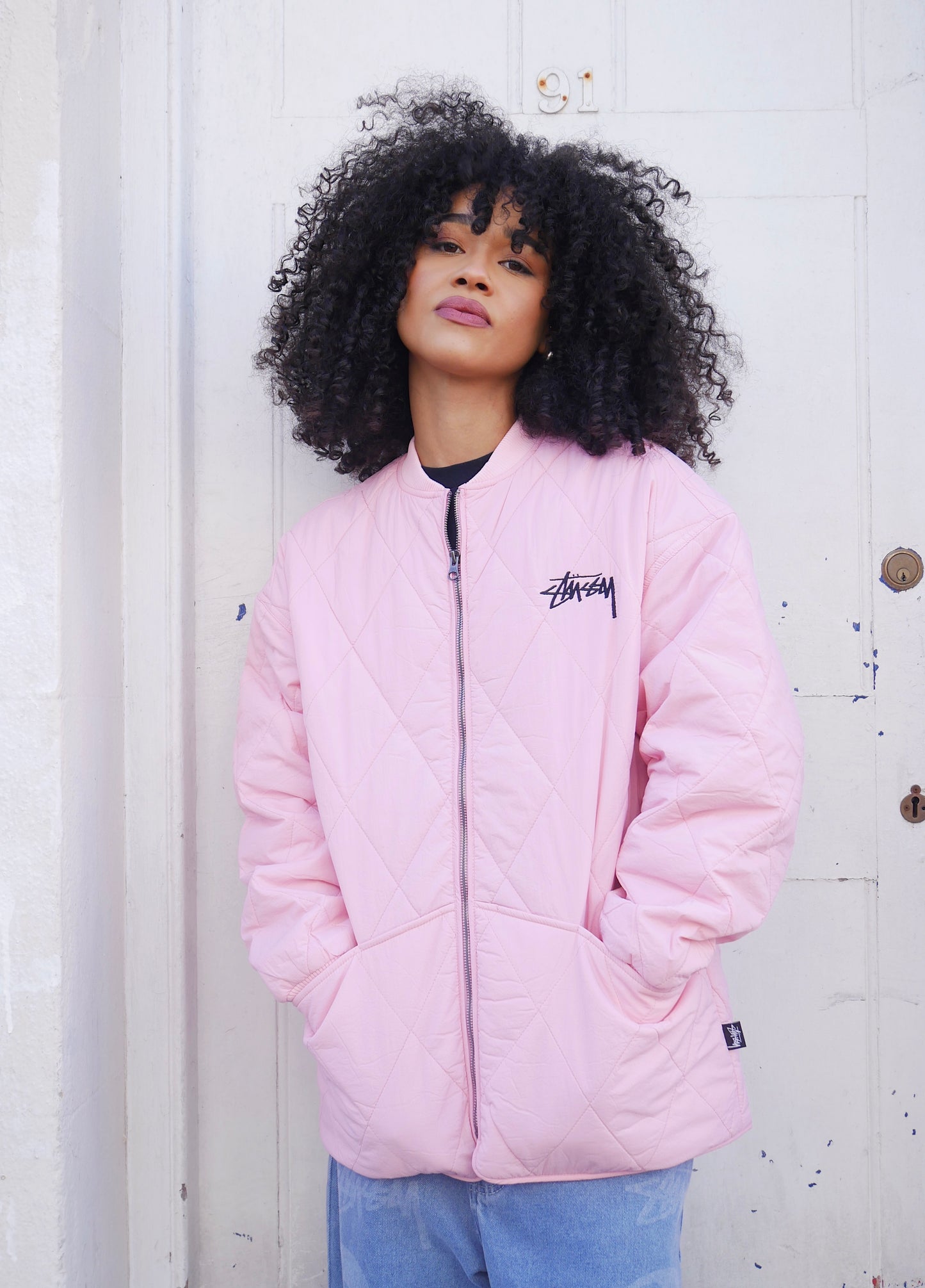 Stüssy Quilted Jacket Crown Pink