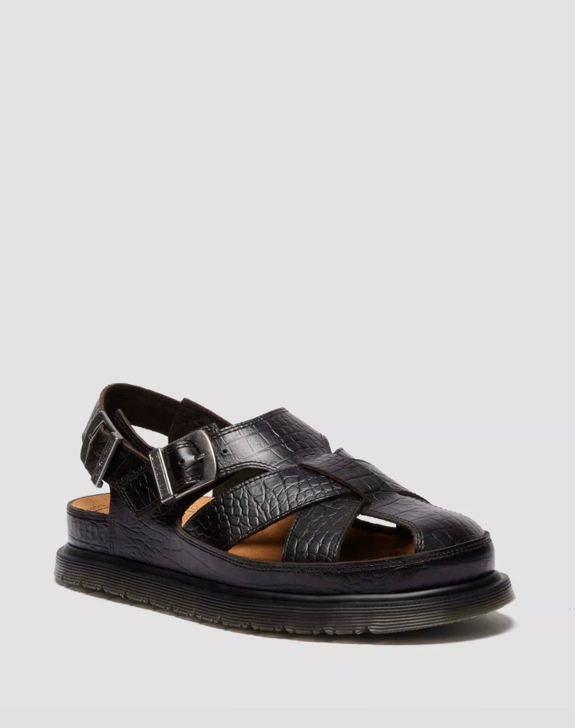 Dr. Martens Fisherman Crocodile Analine Sandals