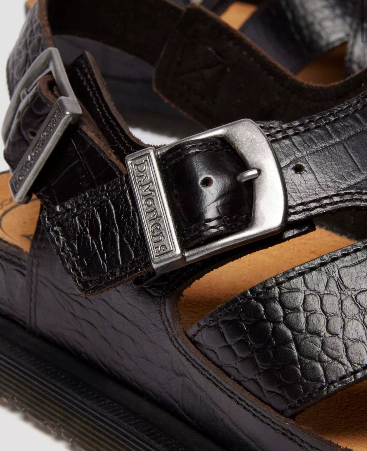 Dr. Martens Fisherman Crocodile Analine Sandals