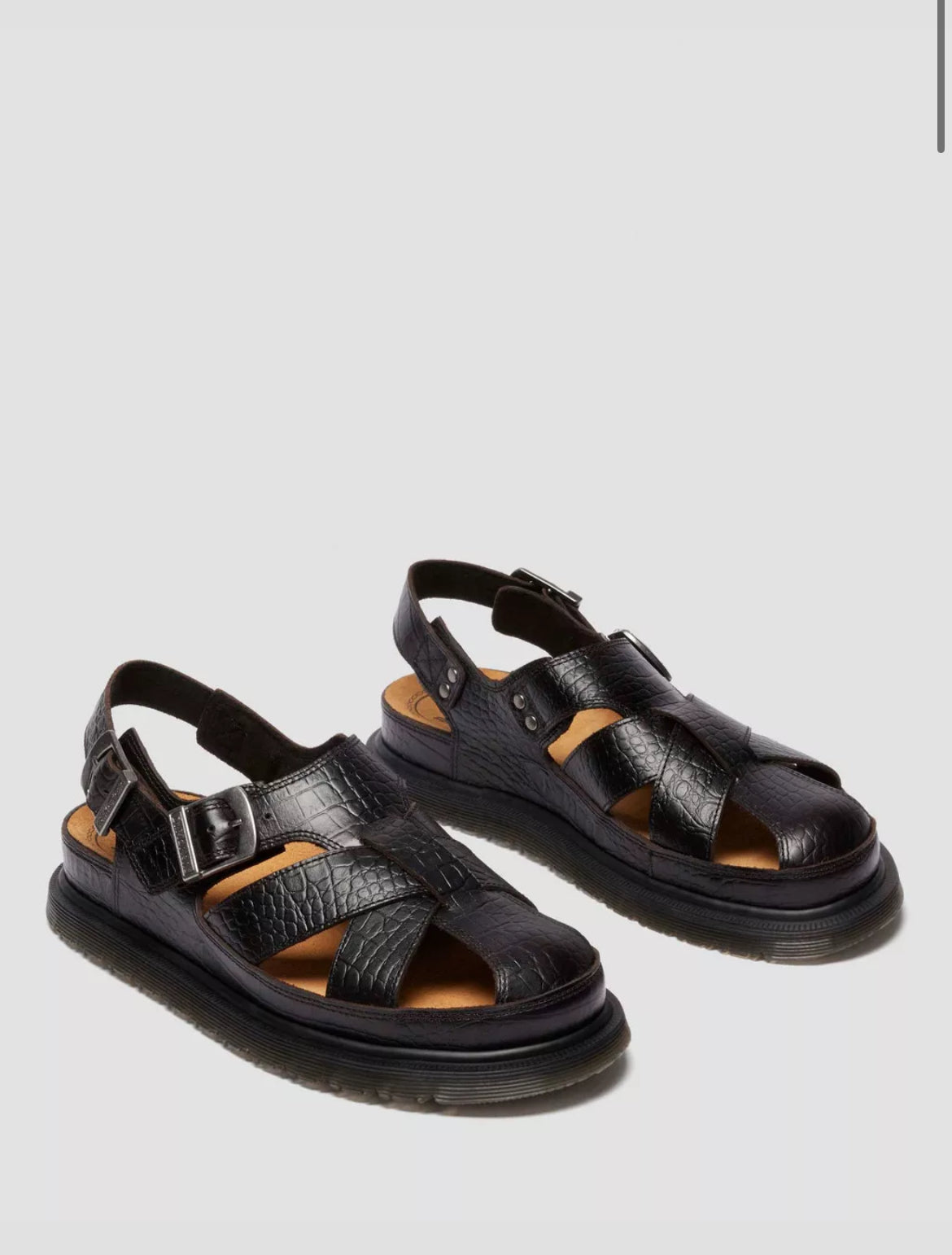 Dr. Martens Fisherman Crocodile Analine Sandals