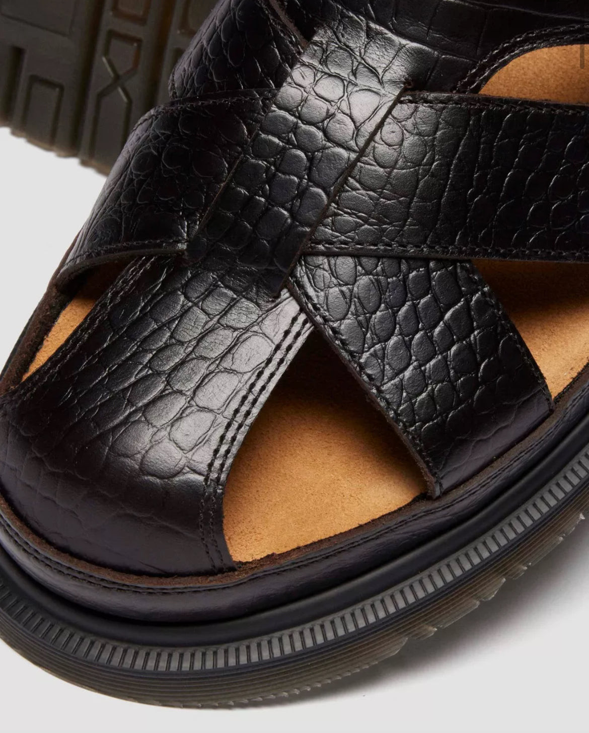 Dr. Martens Fisherman Crocodile Analine Sandals