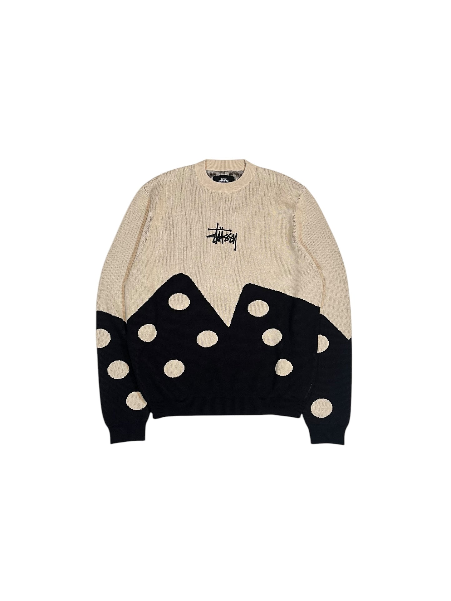 Stüssy Knitted Dice Sweatshirt in Beige