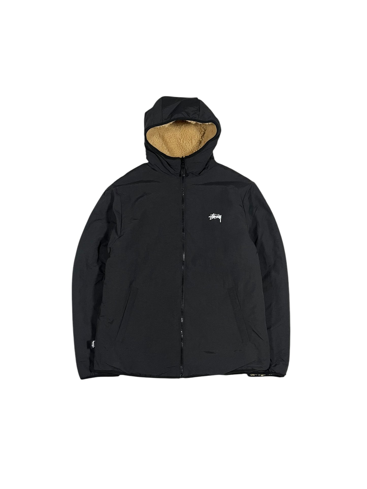 Stüssy Reversible Sherpa 8 Ball Jacket Tan