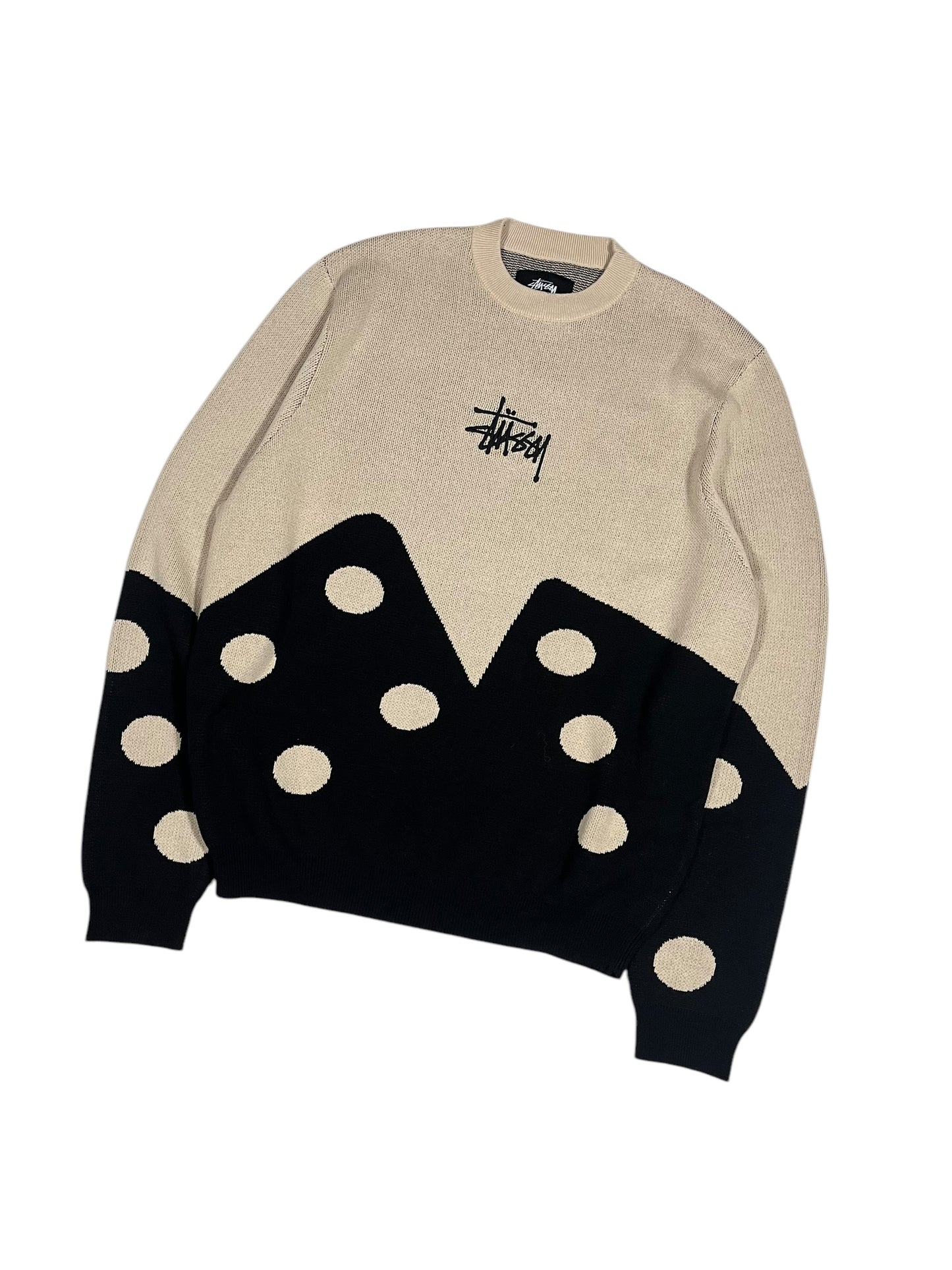 Stüssy Knitted Dice Sweatshirt in Beige