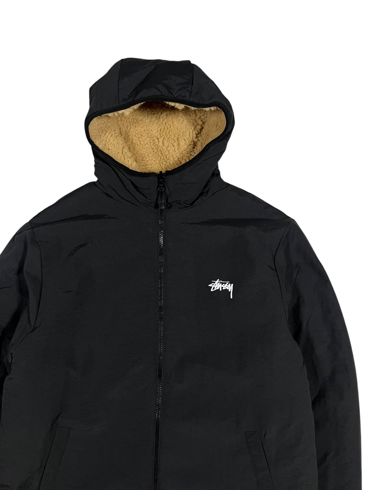 Stüssy Reversible Sherpa 8 Ball Jacket Tan