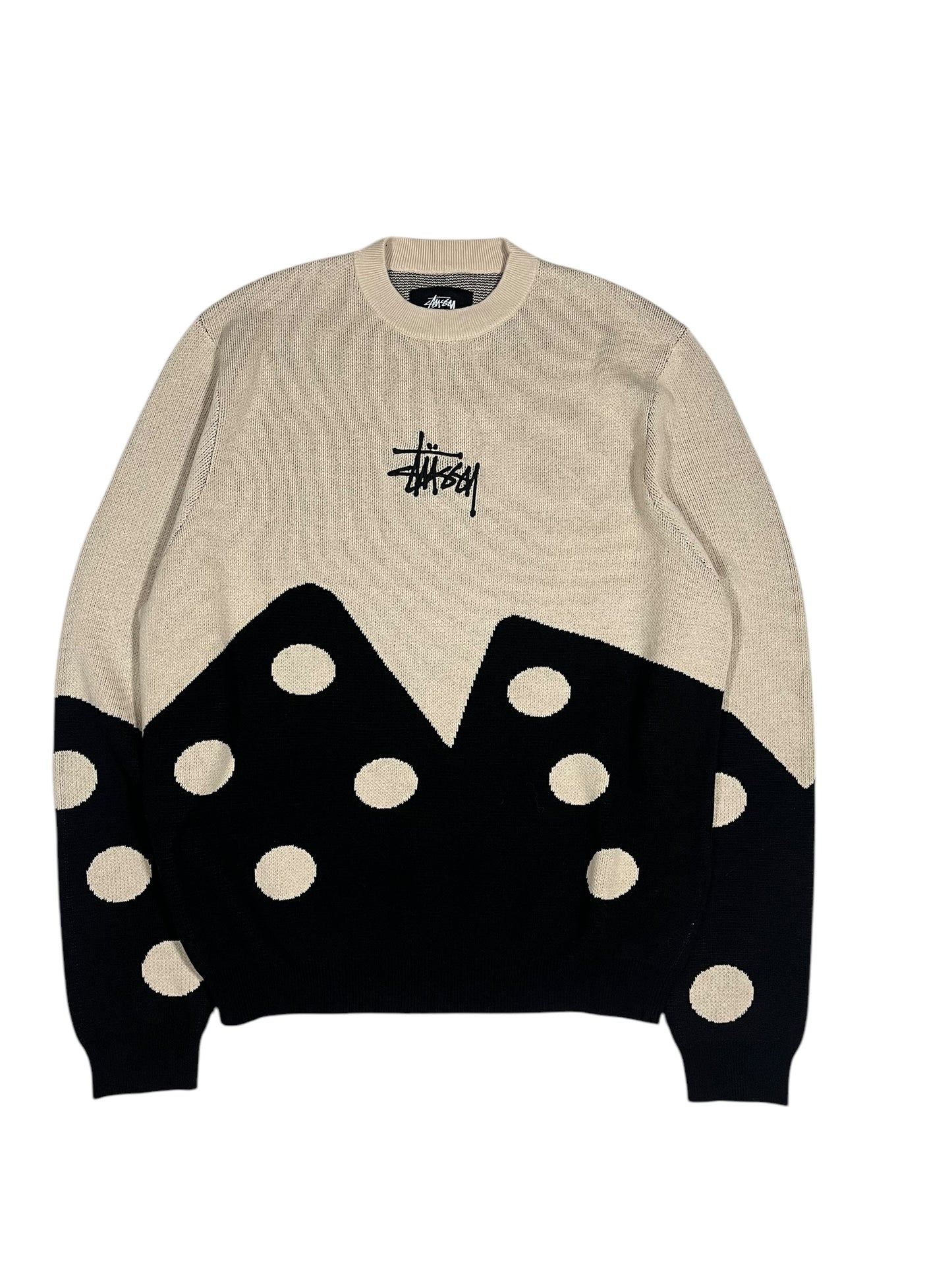 Stüssy Knitted Dice Sweatshirt in Beige
