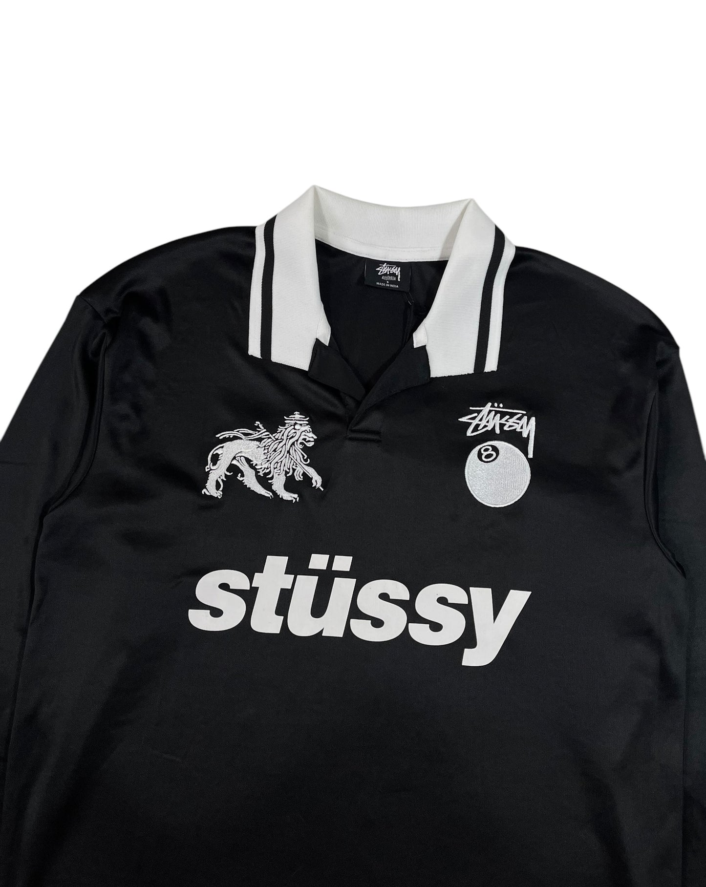 Stüssy Football Long Sleeve Polo Shirt Black