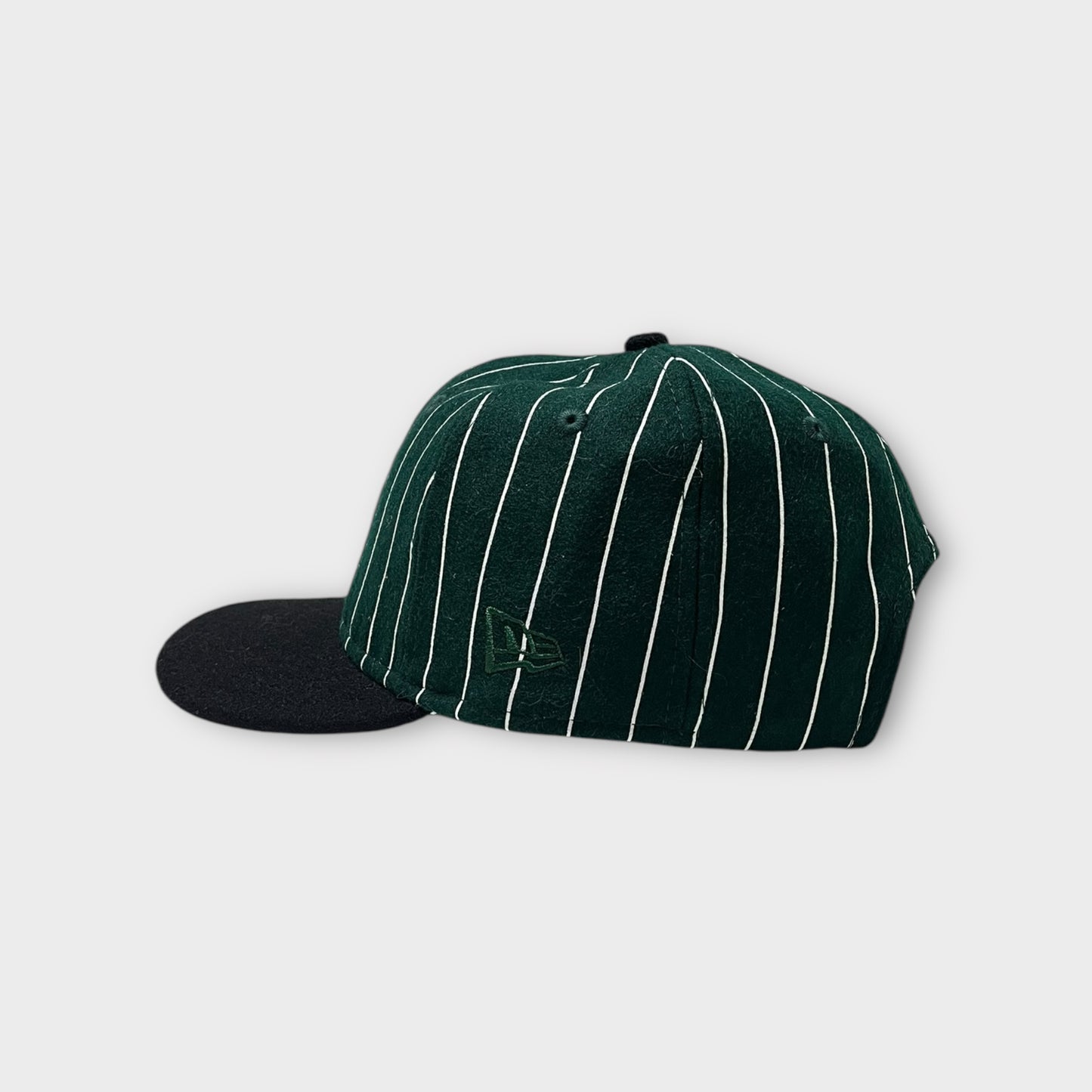 Wool New Era x New York Yankees 9FIFTY Retro Melton Pinstripe Strapback Green/ Black