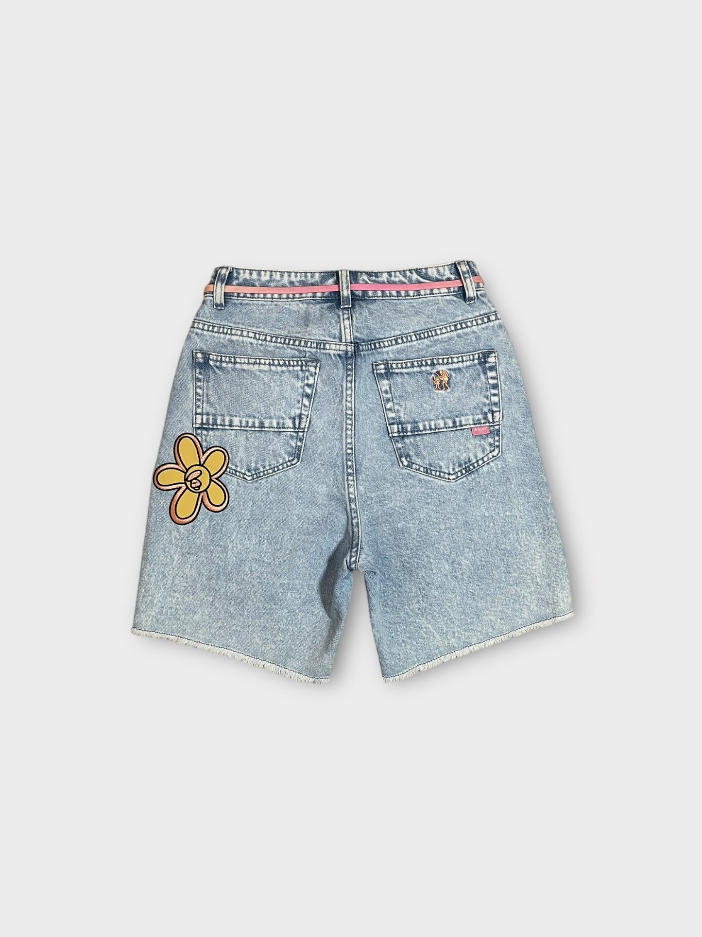 Aape By A Bathing Ape Blue Wash Denim Shorts