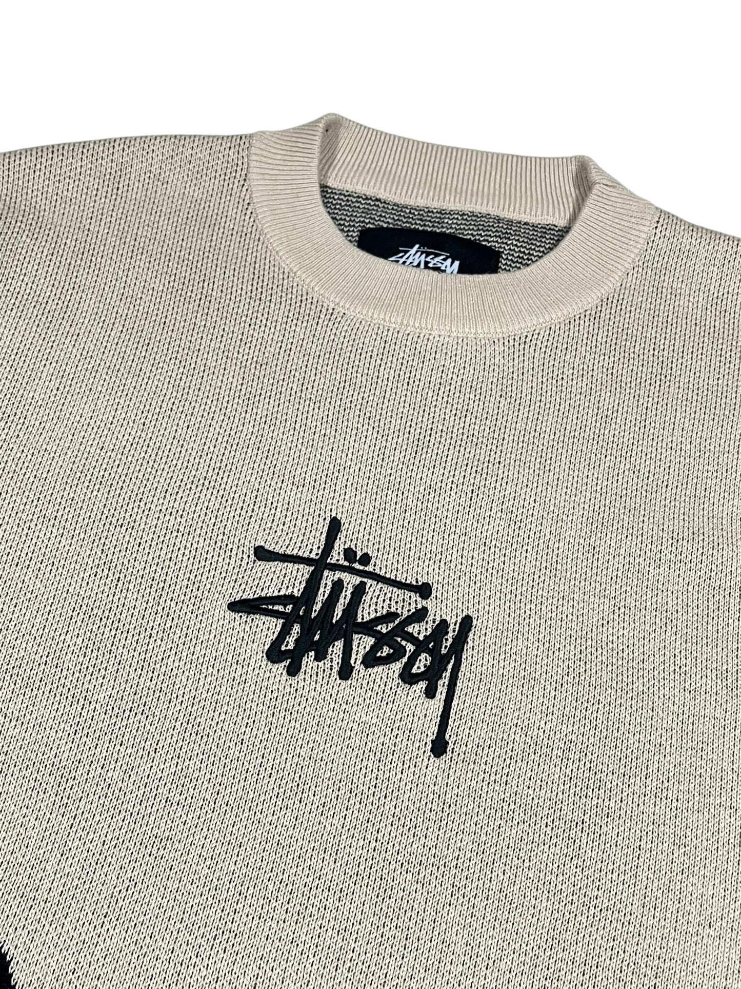 Stüssy Knitted Dice Sweatshirt in Beige