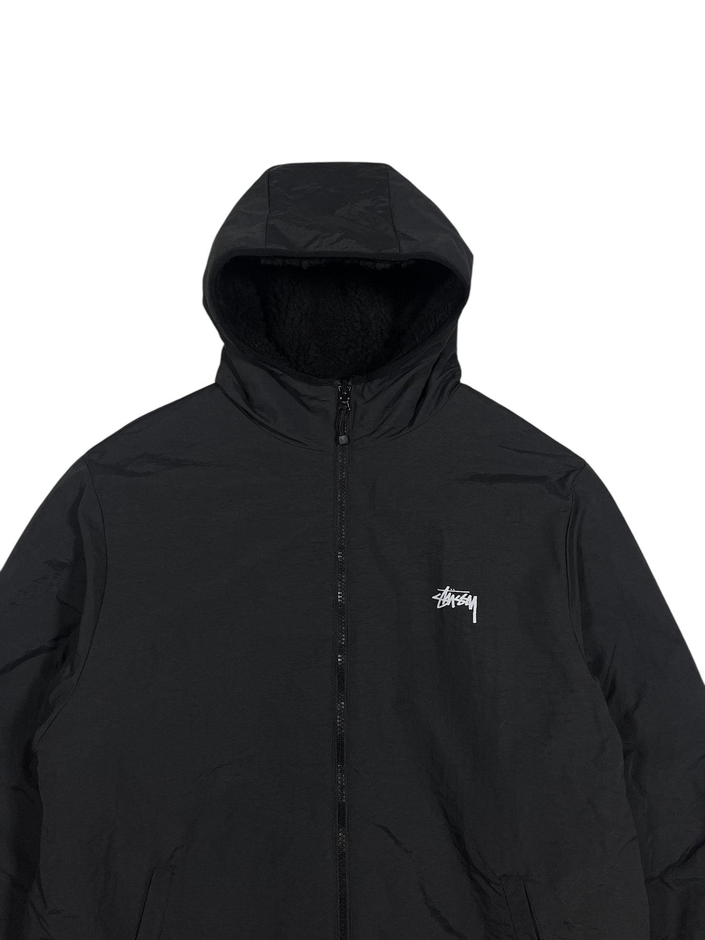 Stüssy Reversible Sherpa 8 Ball Jacket Black