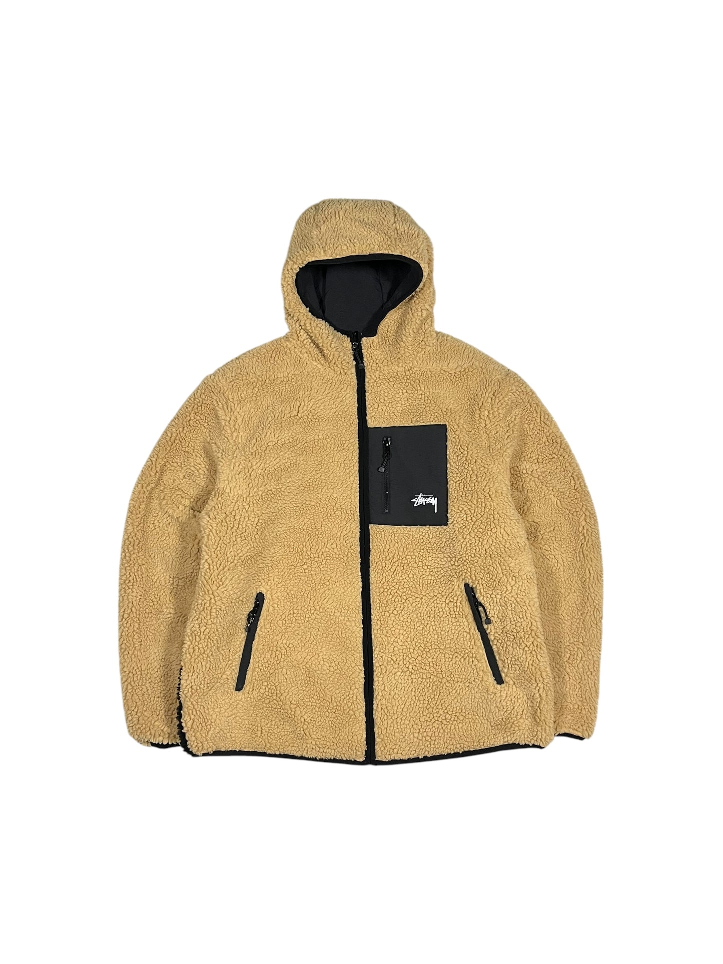 Stüssy Reversible Sherpa 8 Ball Jacket Tan