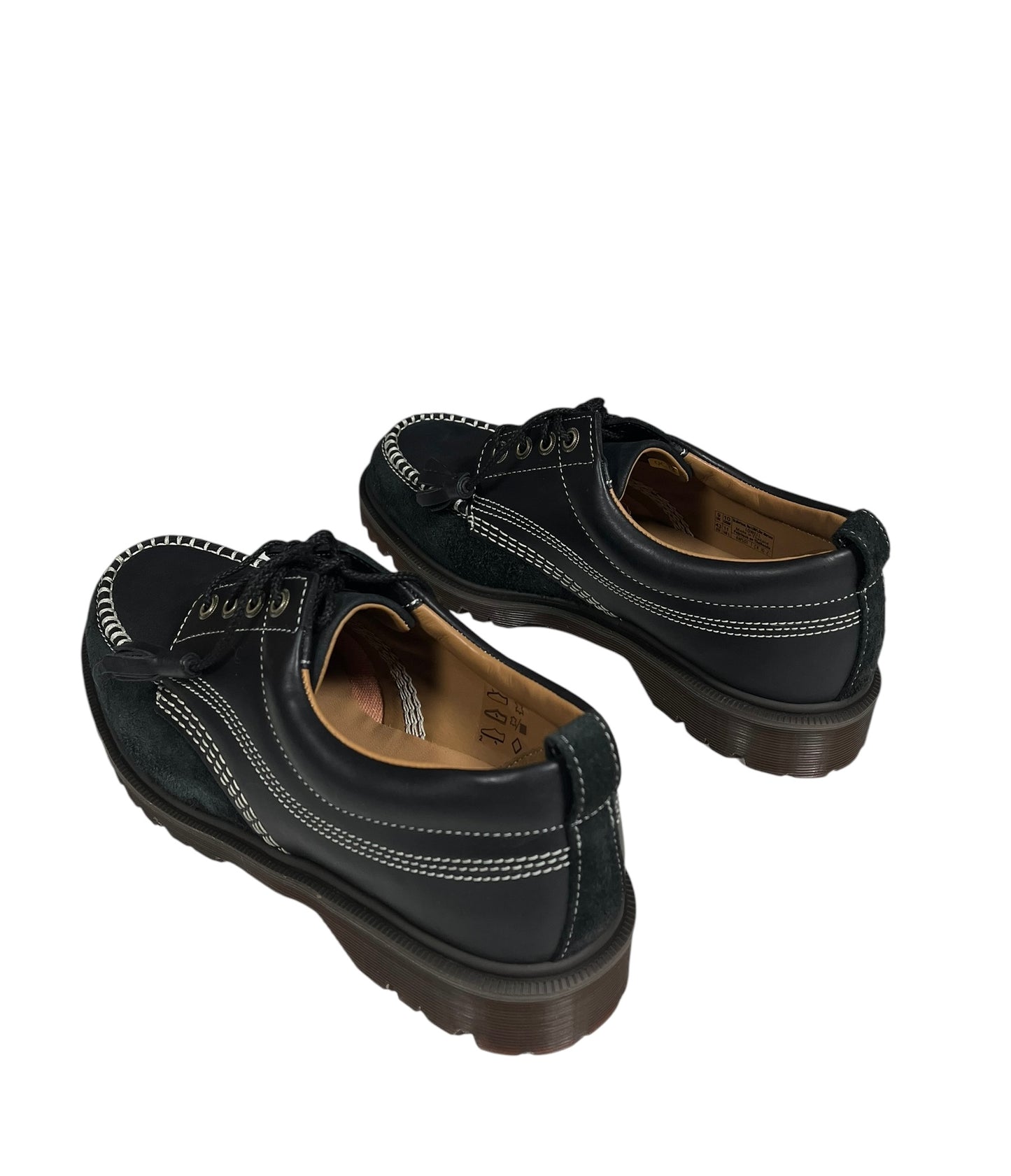 Dr. Martens Lowell Black Mixed Leather Material Moc Toe Shoe