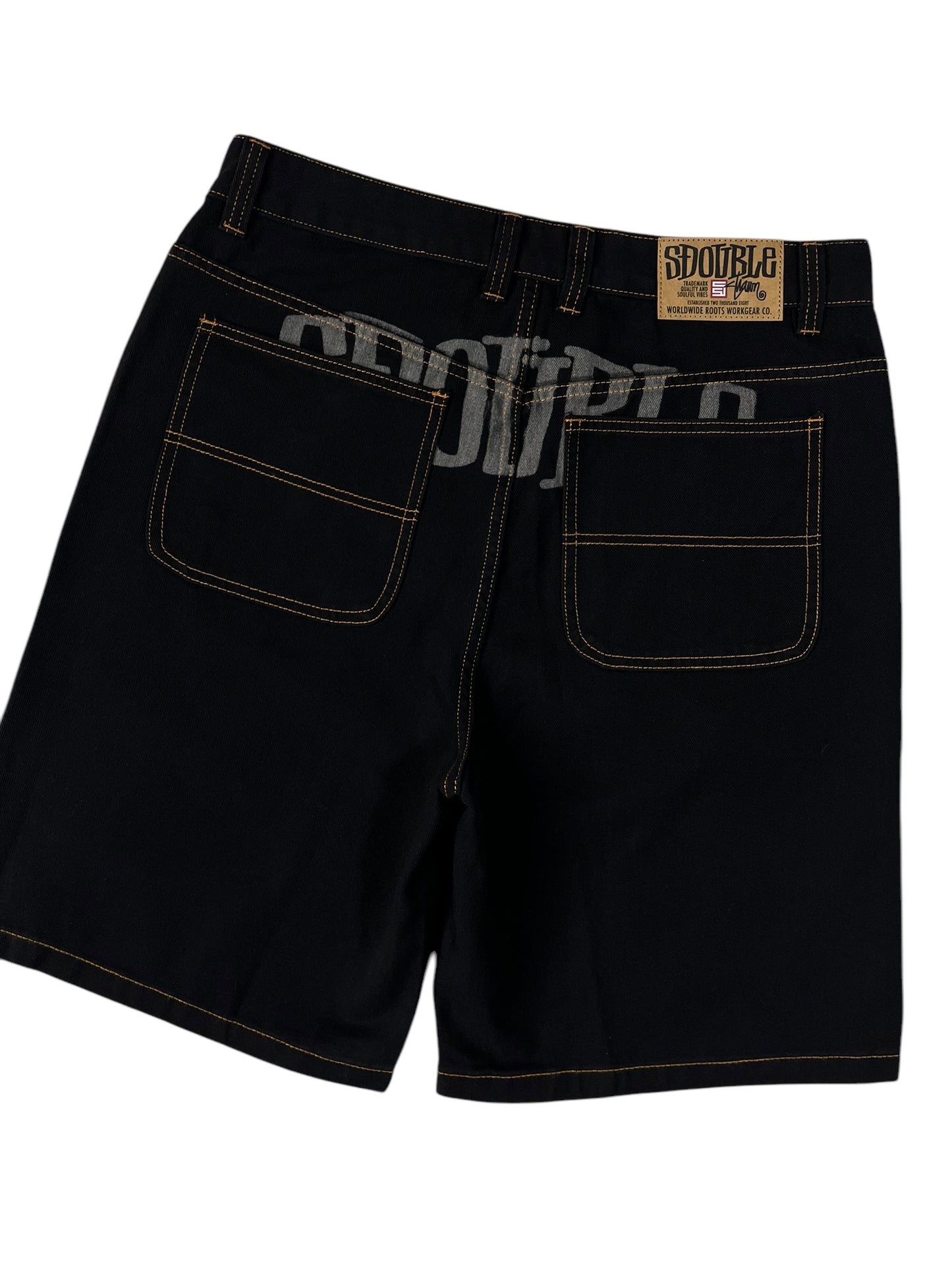 S Double Print Denim Shorts