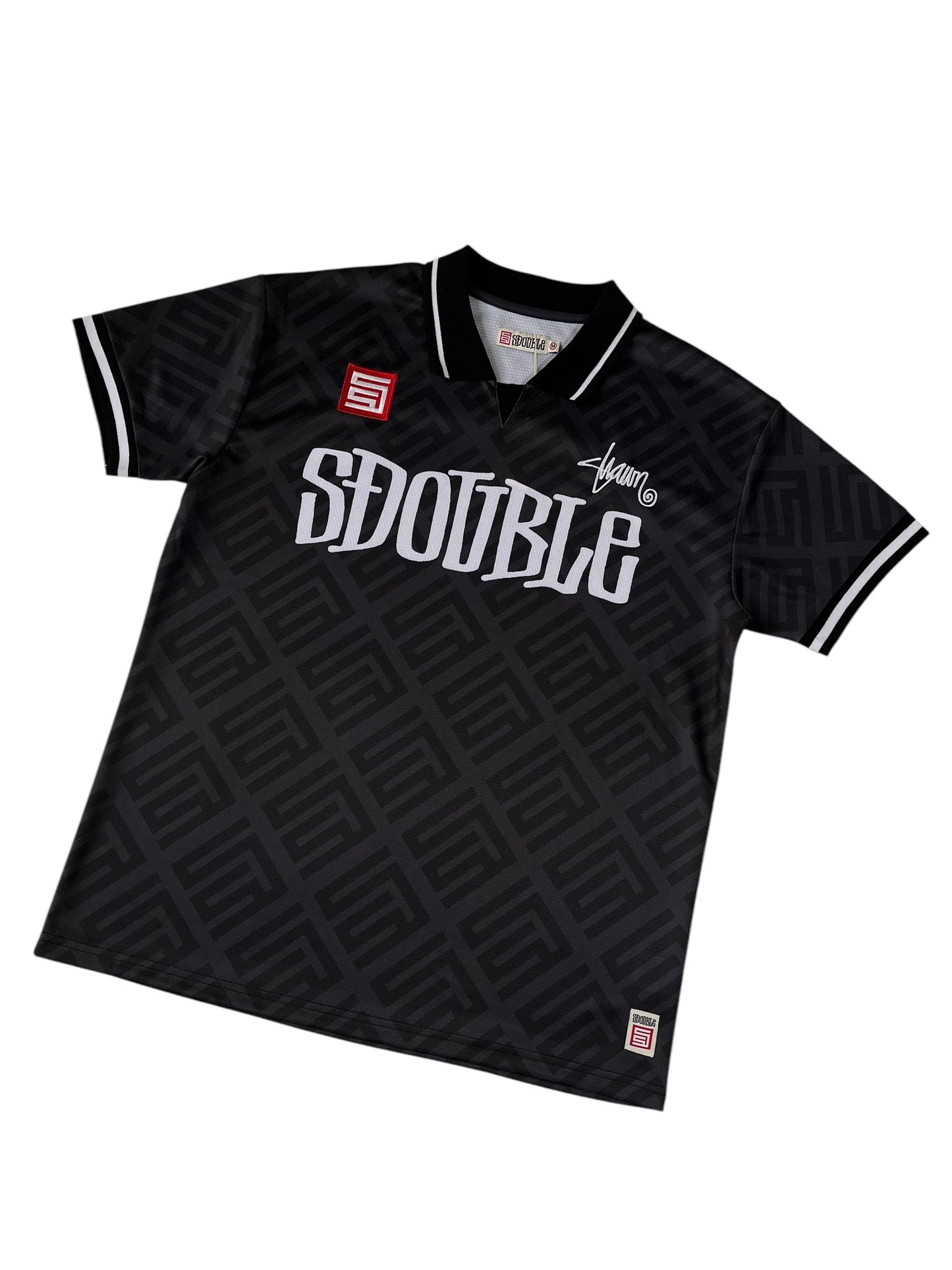 S Double Football Jersey Black
