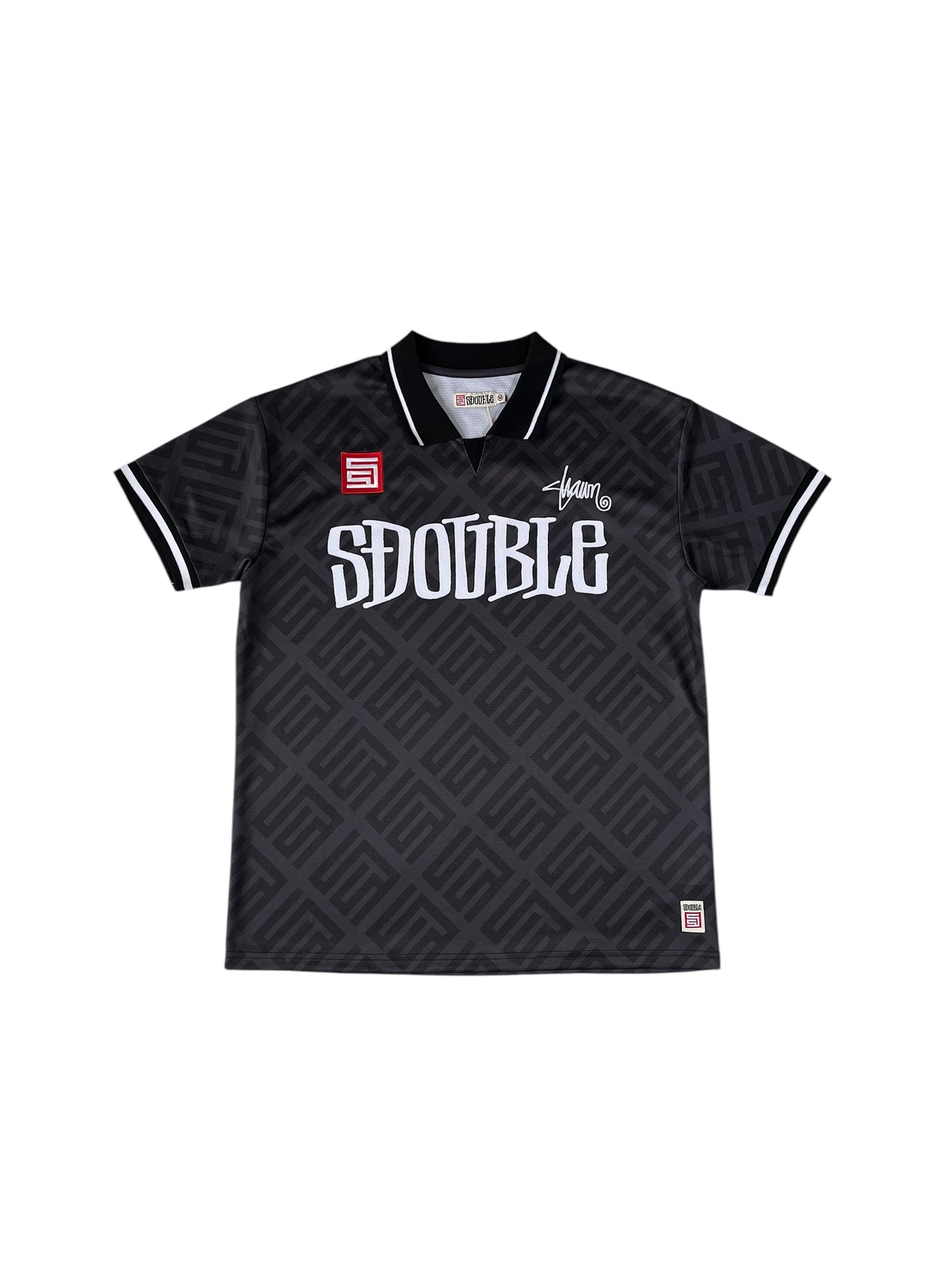 S Double Football Jersey Black