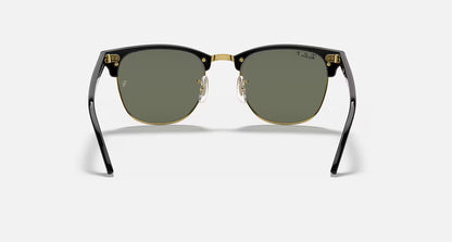 Ray-Ban Clubmaster Classics - Polished Black & Gold/Green Polarised
