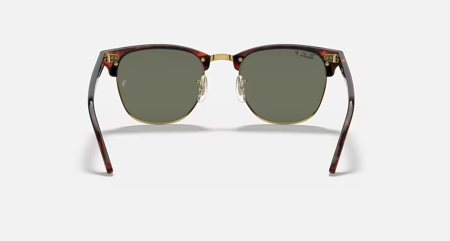 Ray-Ban Clubmaster Classics - Polished Tortoise On Gold/Green Polarised