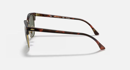 Ray-Ban Clubmaster Classics - Polished Tortoise On Gold/Green Polarised