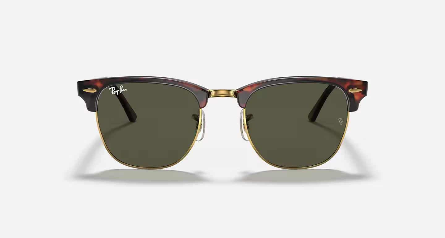 Ray-Ban Clubmaster Classics - Polished Tortoise On Gold/Green