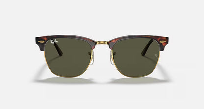 Ray-Ban Clubmaster Classics - Polished Tortoise On Gold/Green