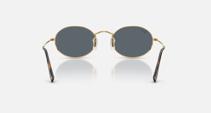 Ray-Ban Oval Flat Lenses Sunglasses - Polished Arista Gold/Blue