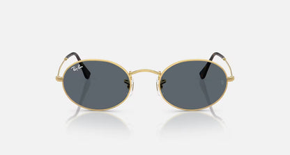 Ray-Ban Oval Flat Lenses Sunglasses - Polished Arista Gold/Blue