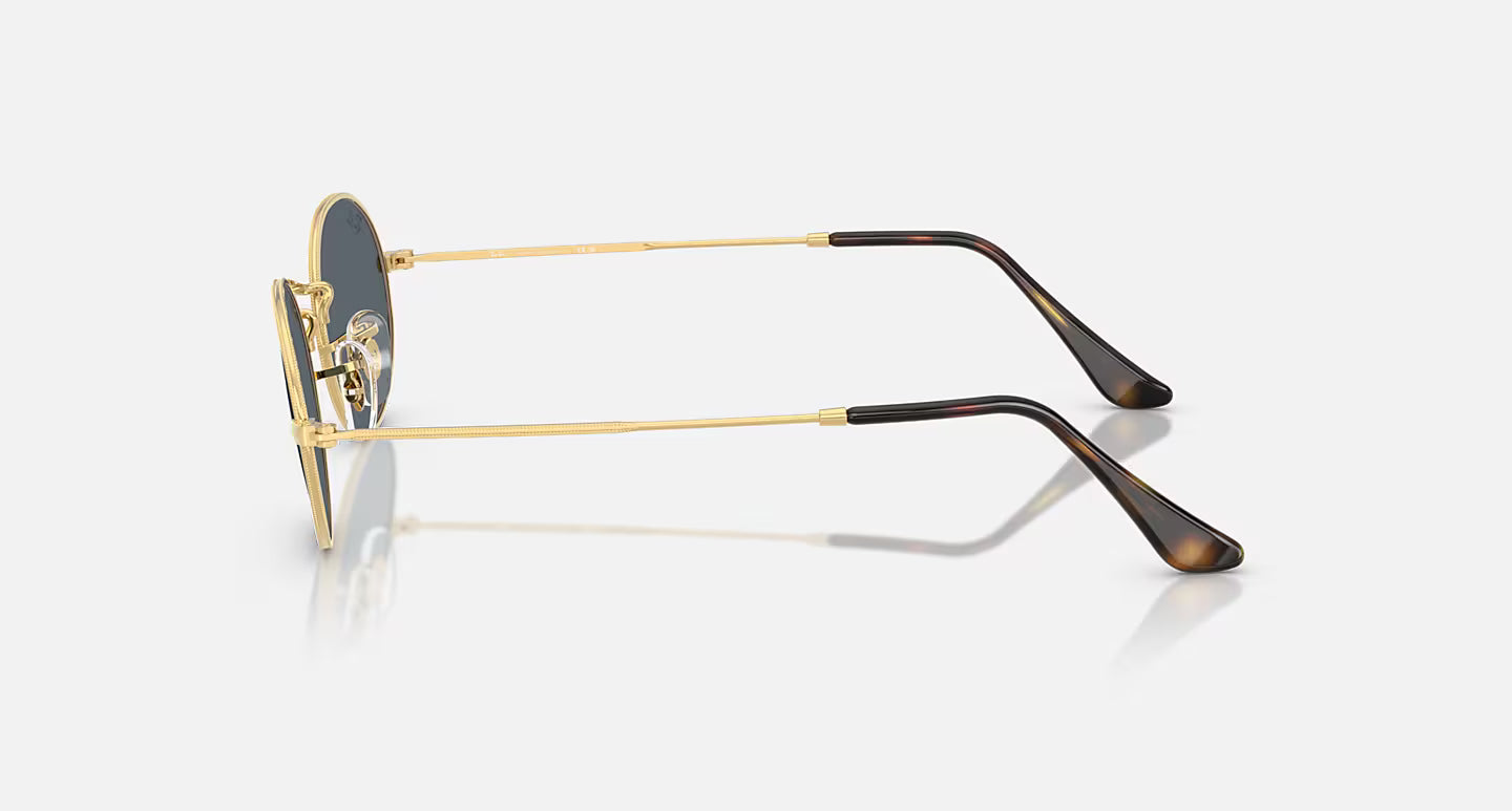 Ray-Ban Oval Flat Lenses Sunglasses - Polished Arista Gold/Blue
