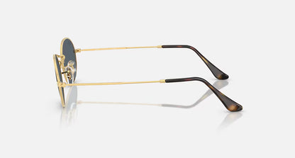 Ray-Ban Oval Flat Lenses Sunglasses - Polished Arista Gold/Blue