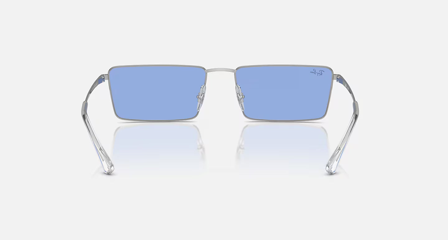 Ray-Ban Emy Bio-Based Sunglasses - Polished Silver/Blue