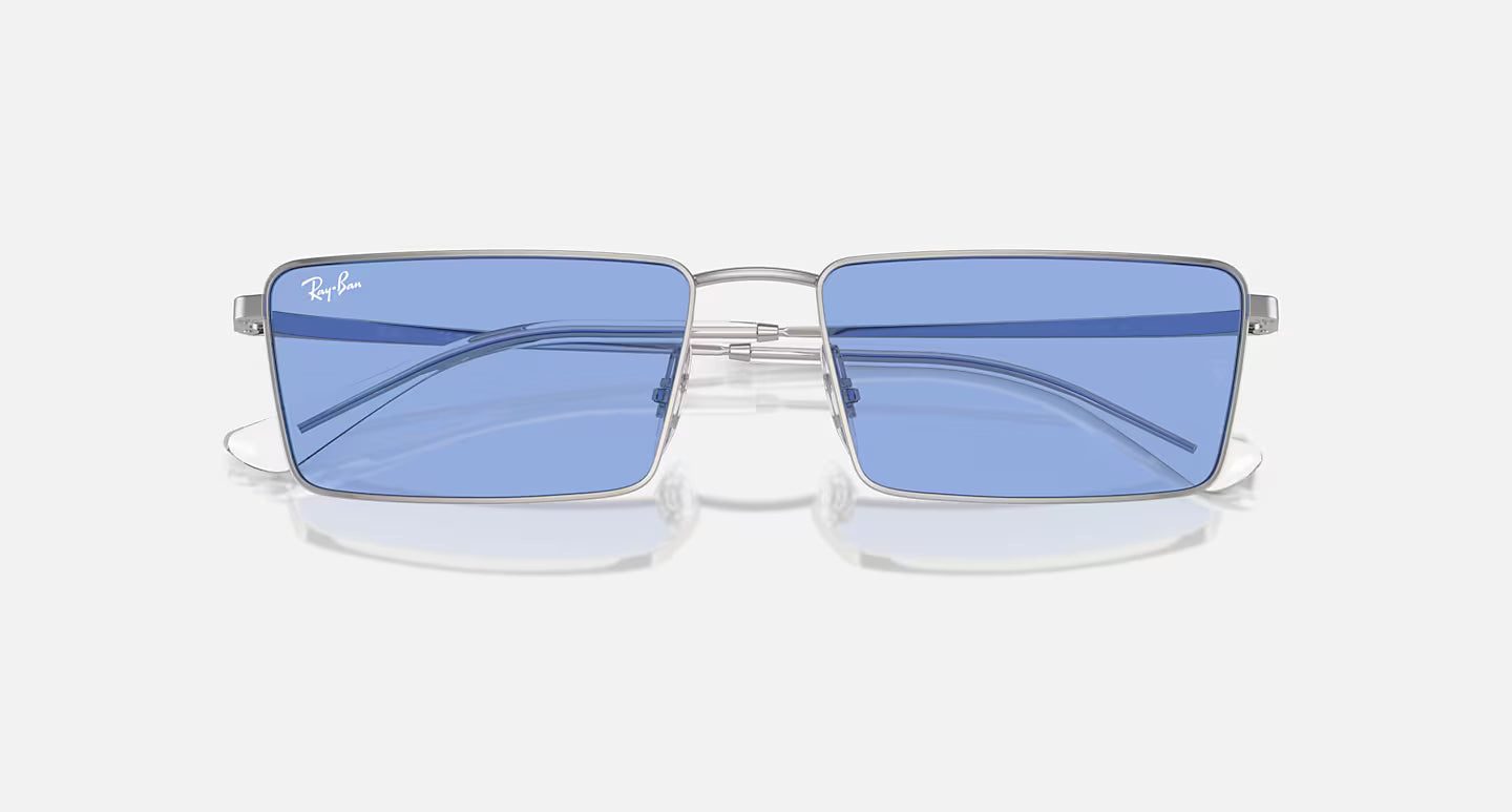 Ray-Ban Emy Bio-Based Sunglasses - Polished Silver/Blue