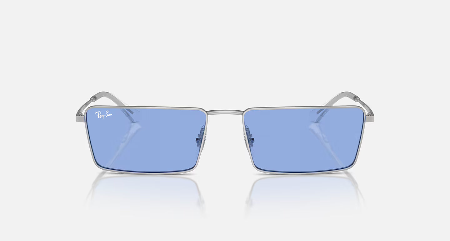 Ray-Ban Emy Bio-Based Sunglasses - Polished Silver/Blue