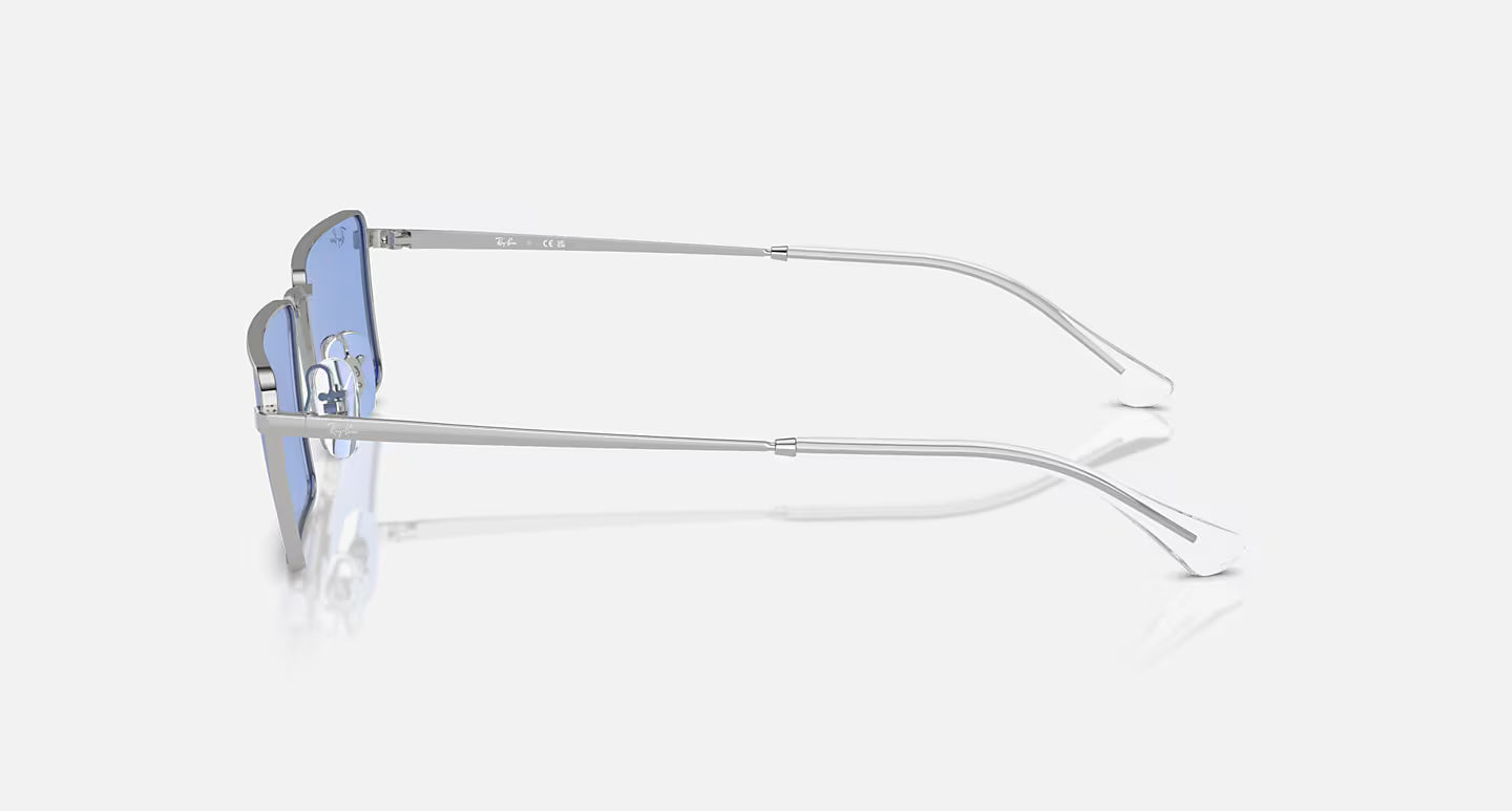 Ray-Ban Emy Bio-Based Sunglasses - Polished Silver/Blue