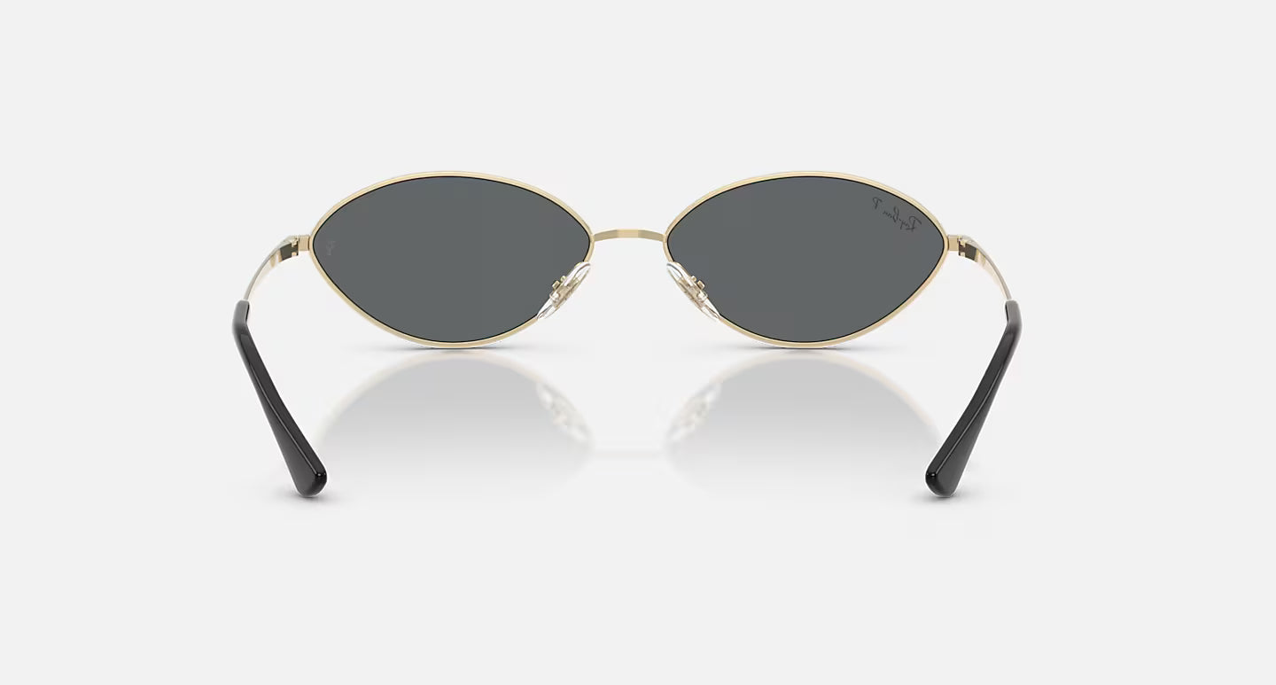 Ray-Ban Kai Bio-Based Sunglasses - Polished Pale Gold/Dark Grey Polarised