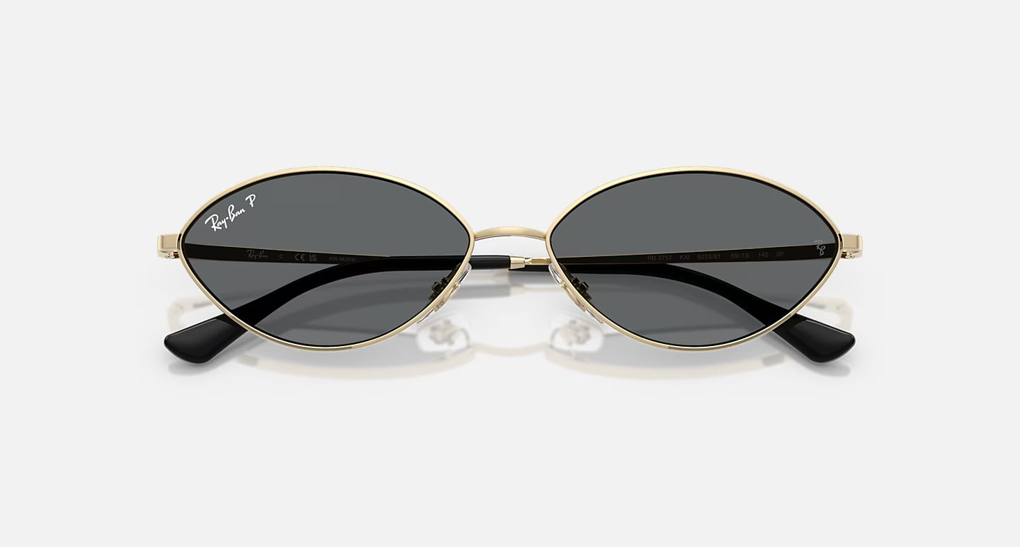 Ray-Ban Kai Bio-Based Sunglasses - Polished Pale Gold/Dark Grey Polarised