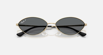 Ray-Ban Kai Bio-Based Sunglasses - Polished Pale Gold/Dark Grey Polarised